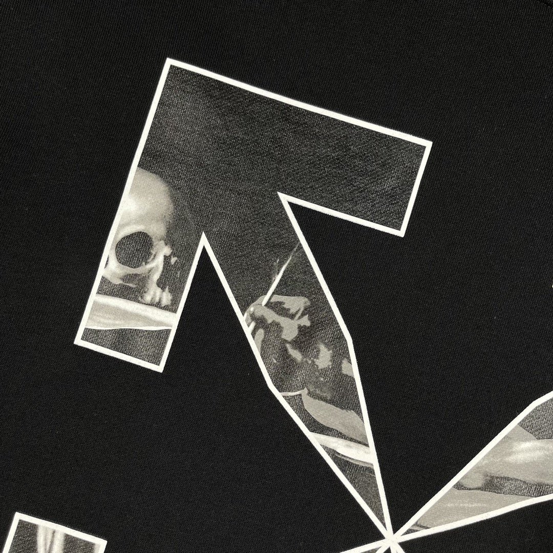  OFF-White OW 卡拉瓦乔 箭头  印花 外套 长袖 连帽 夹克 秋冬季 拉链 卫衣 黑色 OMBB037F21FLE0101001