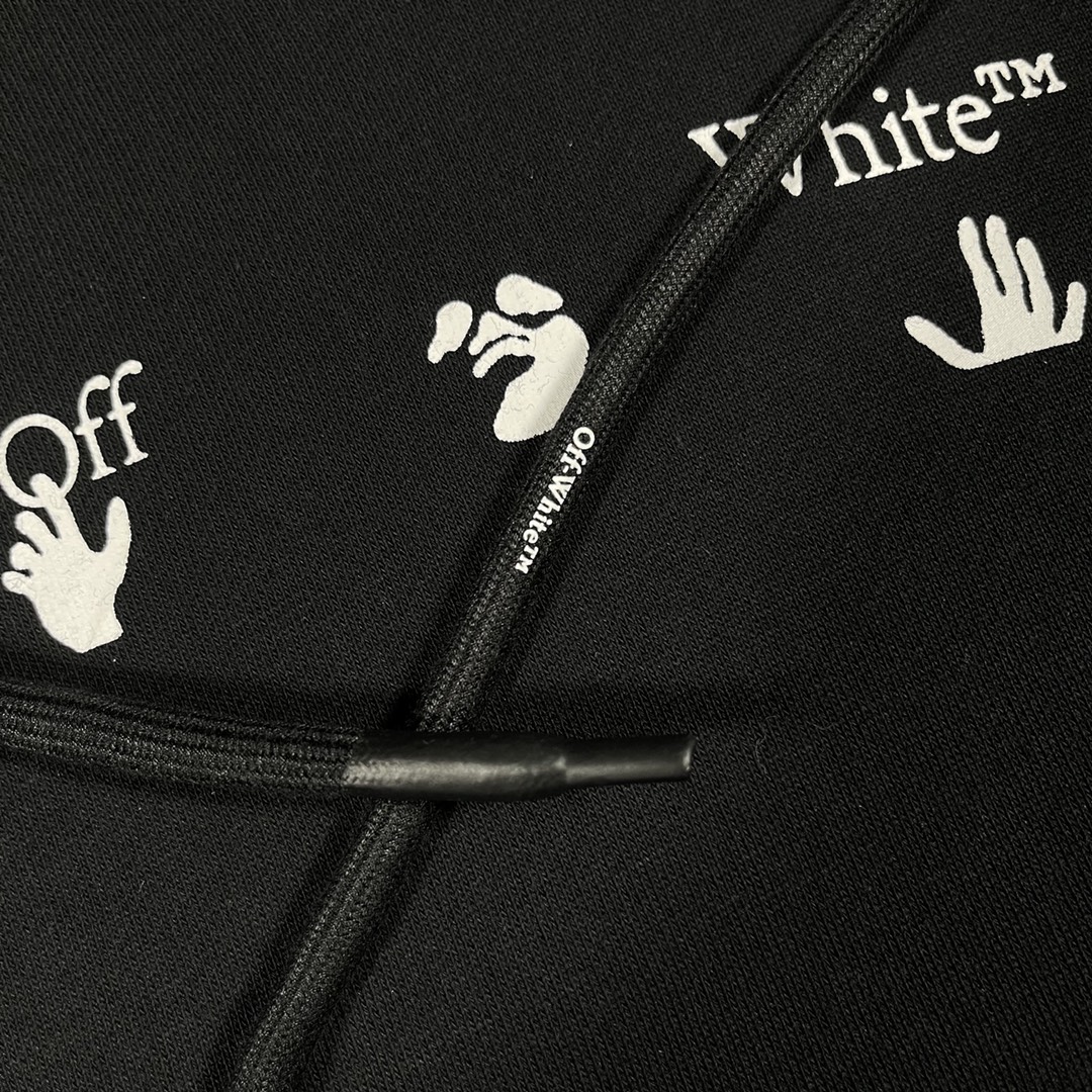   OFF-White OW Melting Arrow 箭头  印花  运动 长袖 连帽 外套夹克 秋冬季 拉链 卫衣 黑色 OMBB037S21FLE0021025