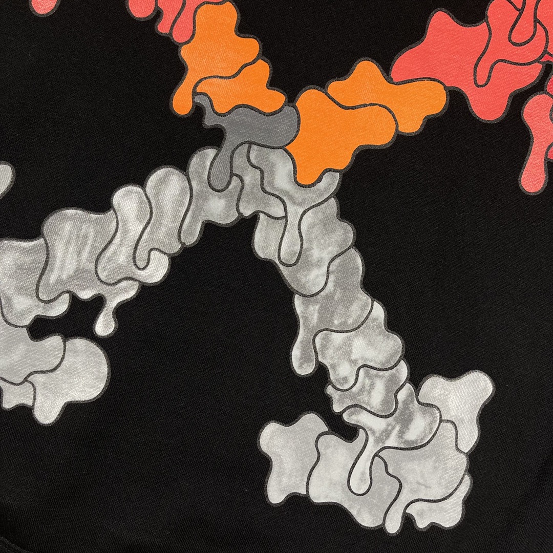   OFF-White OW Melting Arrow 箭头  印花  运动 长袖 连帽 外套夹克 秋冬季 拉链 卫衣 黑色 OMBB037S21FLE0021025