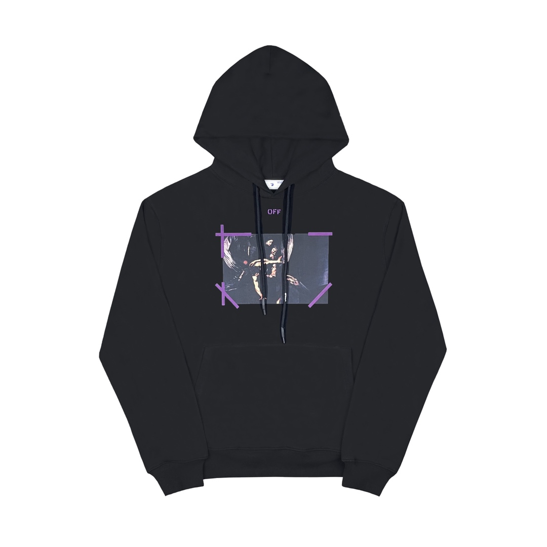   OFF-White OW ss23 箭头  印花  运动 长袖 连帽 外套夹克 秋冬季 拉链 卫衣 黑色 OMBB085S23FLE0011036