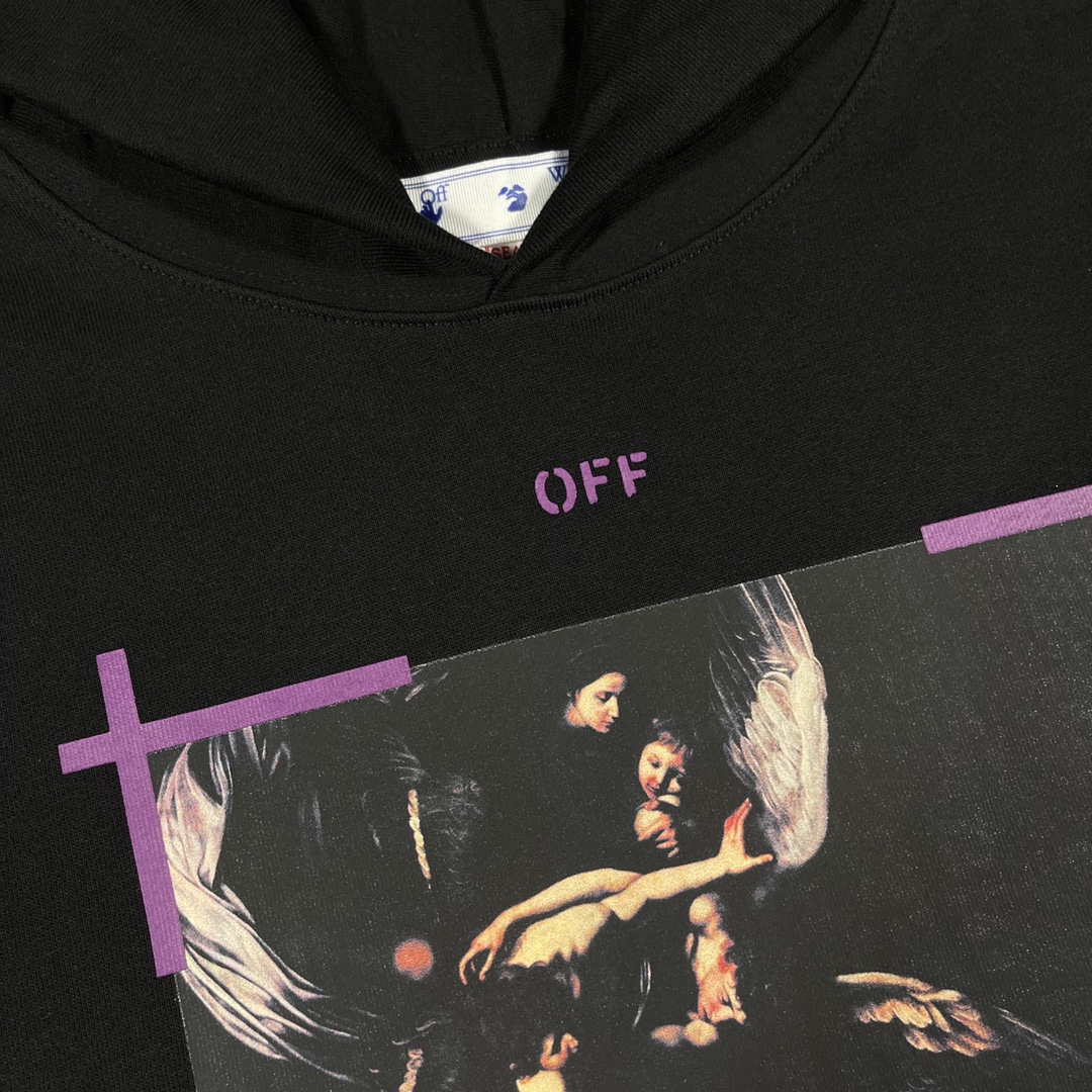   OFF-White OW ss23 箭头  印花  运动 长袖 连帽 外套夹克 秋冬季 拉链 卫衣 黑色 OMBB085S23FLE0011036