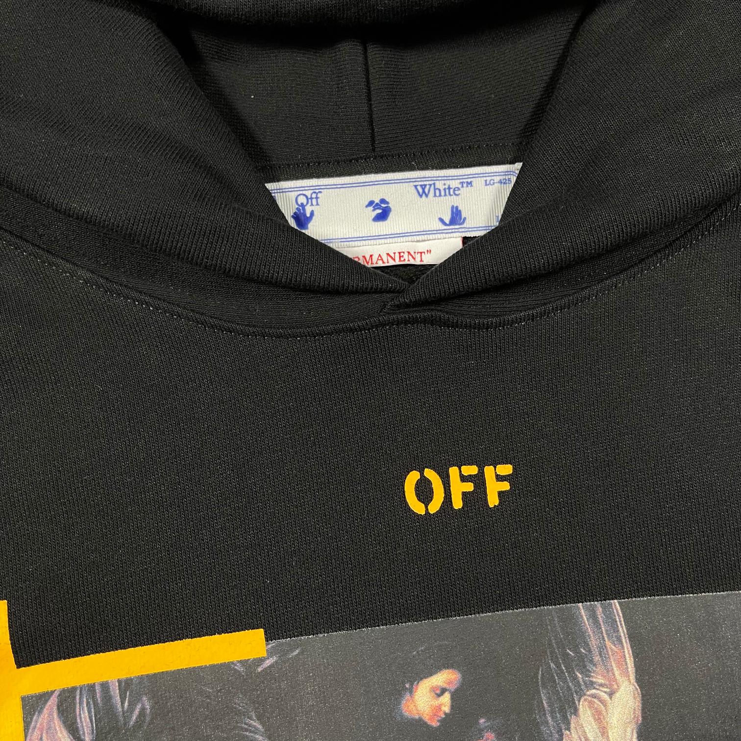   OFF-White OW  箭头  印花  运动 长袖 连帽 外套夹克 秋冬季 拉链 卫衣 黑色 OMBB085C99FLE0091001