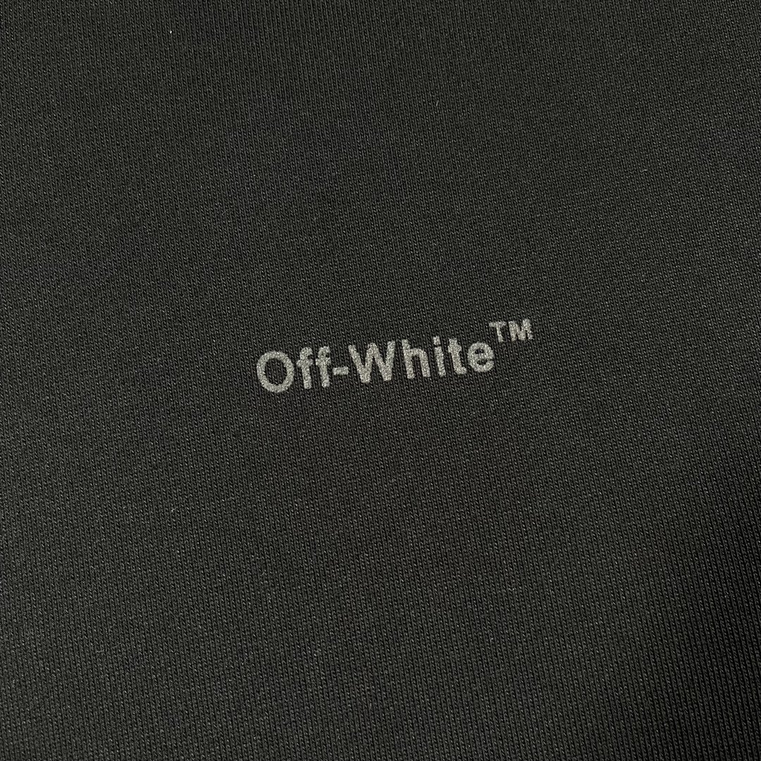 OFF-White OW 印花  运动 长袖 连帽 外套夹克 秋冬季 拉链 卫衣 黑色 OMBB097C99FLE0051010