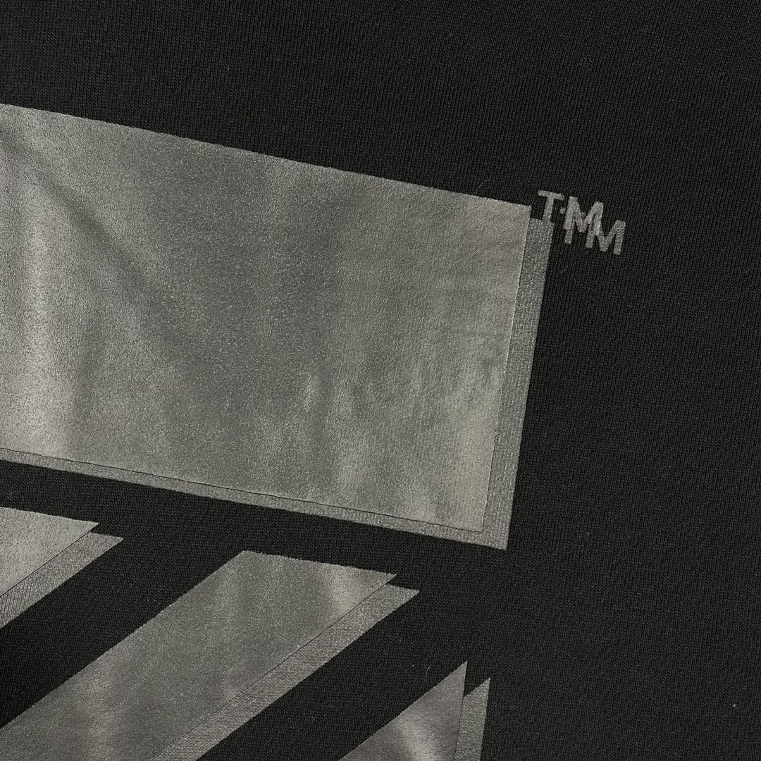 OFF-White OW 印花  运动 长袖 连帽 外套夹克 秋冬季 拉链 卫衣 黑色 OMBB097C99FLE0051010