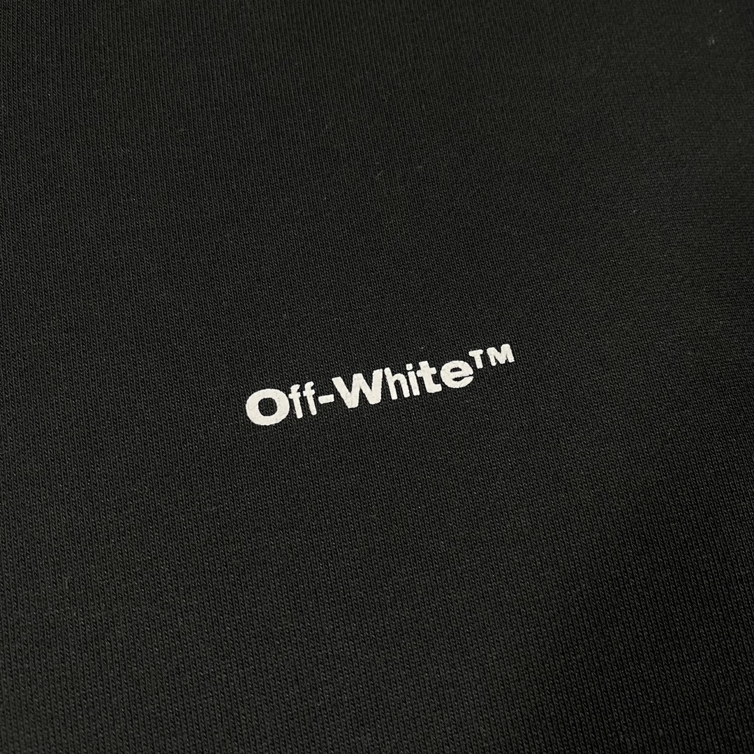  OFF-White OW 波浪斜条 印花  运动 长袖 连帽 外套夹克 秋冬季 拉链 卫衣 黑色 OMBB097F22FLE0151001