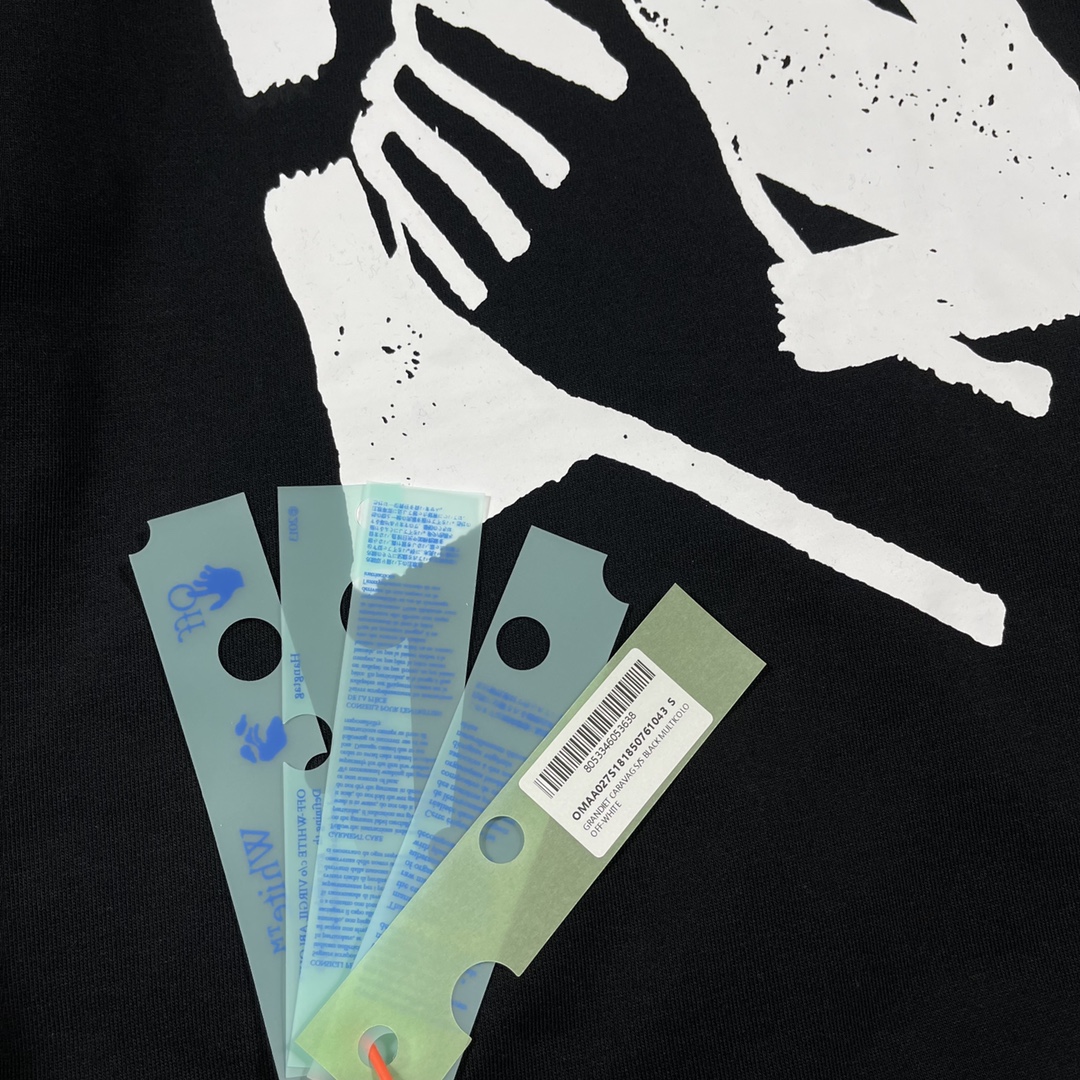  OFF-White OW ss23 波浪斜条 印花  运动 长袖 连帽 外套夹克 秋冬季 拉链 卫衣 黑色 OMBB110S23FLE0031001