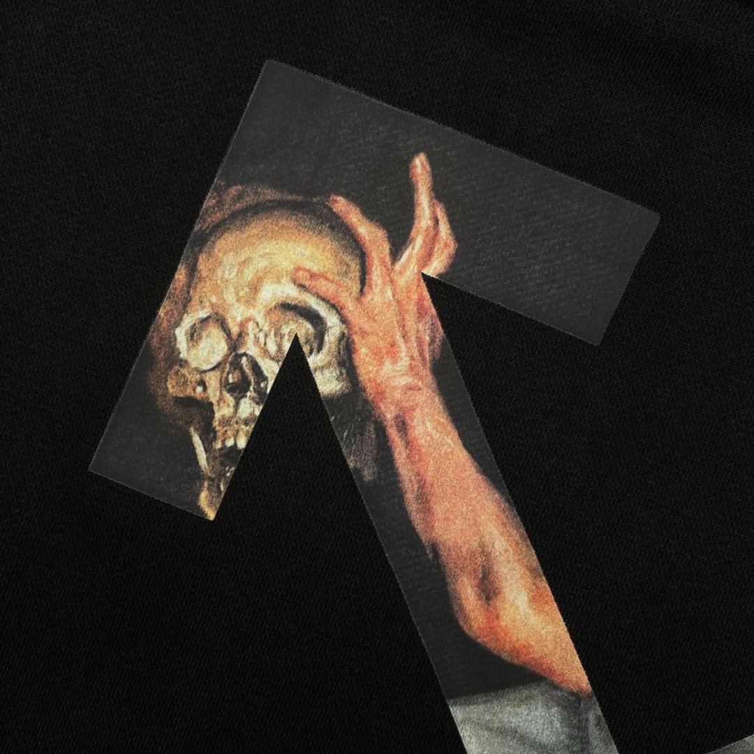   OFF-White OW  FW20  油画 印花  运动 长袖 连帽 外套夹克 秋冬季 拉链 卫衣 黑色 OMBB037F20FLE0021001