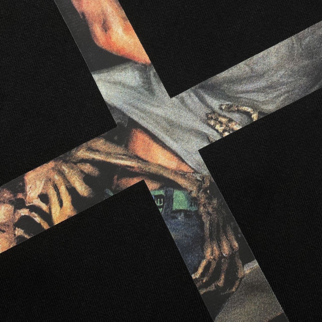   OFF-White OW  FW20  油画 印花  运动 长袖 连帽 外套夹克 秋冬季 拉链 卫衣 黑色 OMBB037F20FLE0021001