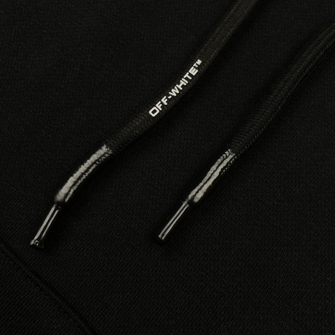   OFF-White OW  FW20  油画 印花  运动 长袖 连帽 外套夹克 秋冬季 拉链 卫衣 黑色 OMBB037F20FLE0021001