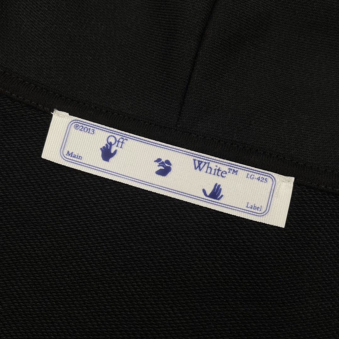   OFF-White OW  FW20  油画 印花  运动 长袖 连帽 外套夹克 秋冬季 拉链 卫衣 黑色 OMBB037F20FLE0021001