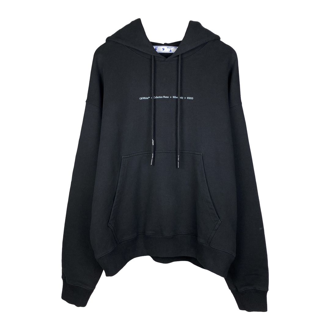   OFF-White OW FW21 微标 印花  运动 长袖 连帽 外套夹克 秋冬季 拉链 卫衣 黑色 OMBB085F21FLE0181084B