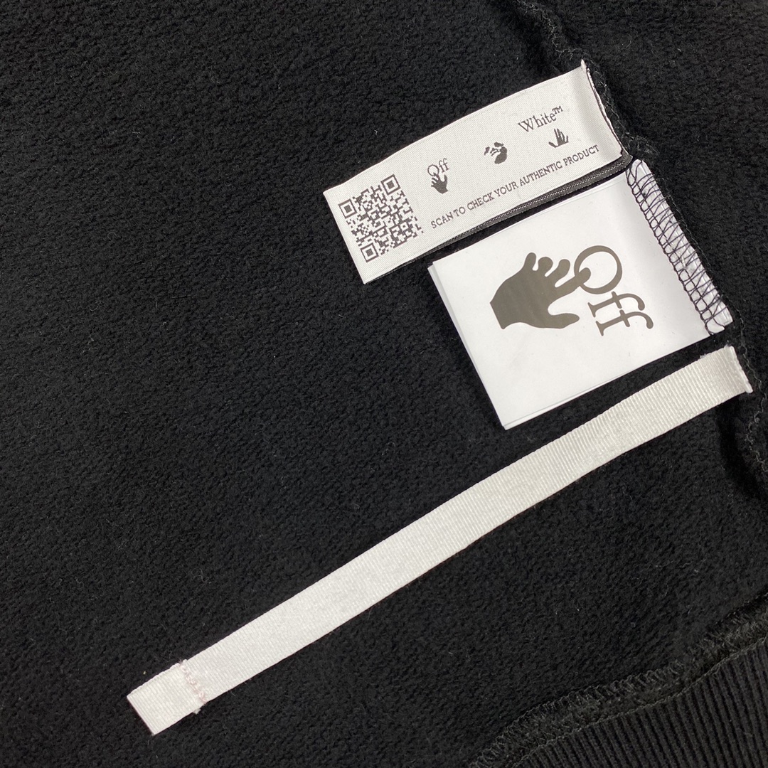  OFF-White OW FW21 微标 印花  运动 长袖 连帽 外套夹克 秋冬季 拉链 卫衣 黑色 OMBB037F21FLE0151032