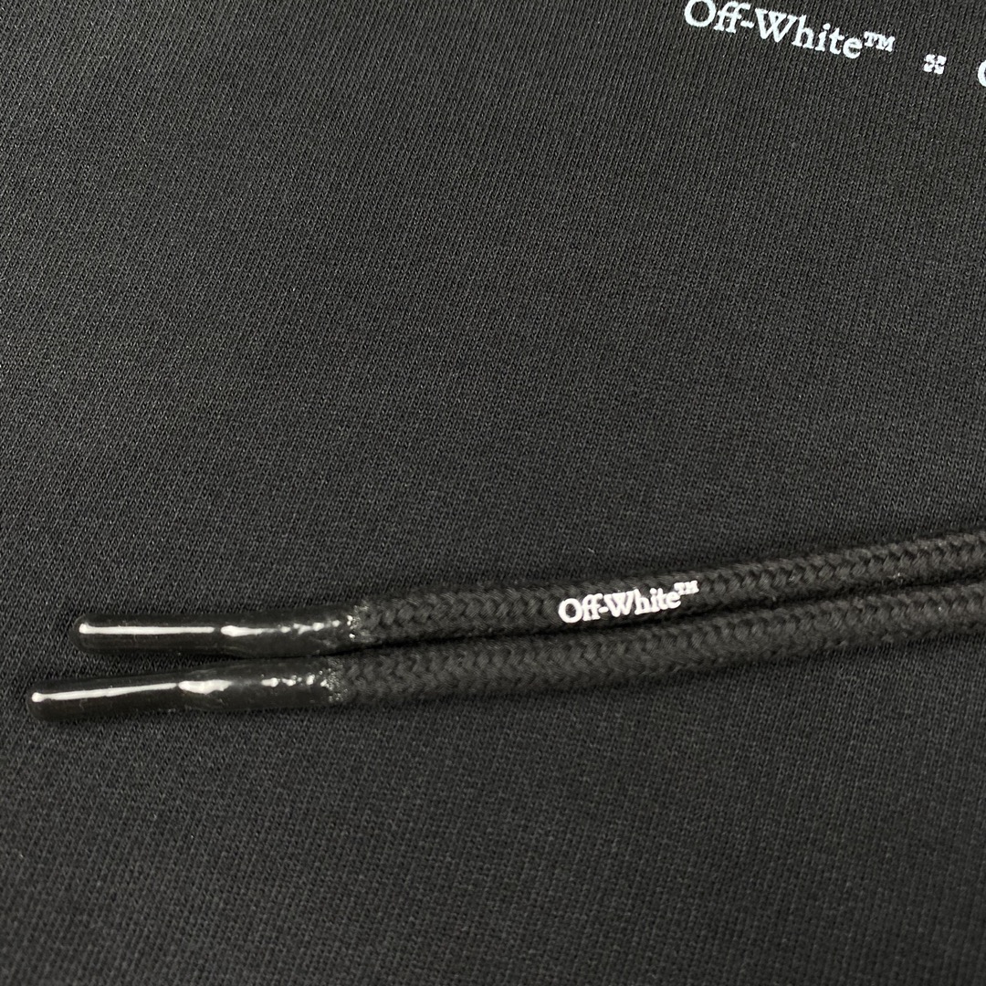   OFF-White OW FW21 微标 印花  运动 长袖 连帽 外套夹克 秋冬季 拉链 卫衣 黑色 OMBB085F21FLE0181084B