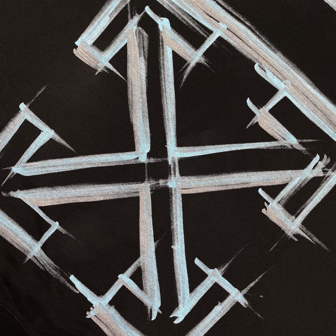   OFF-White OW FW21 微标 印花  运动 长袖 连帽 外套夹克 秋冬季 拉链 卫衣 黑色 OMBB085F21FLE0181084B