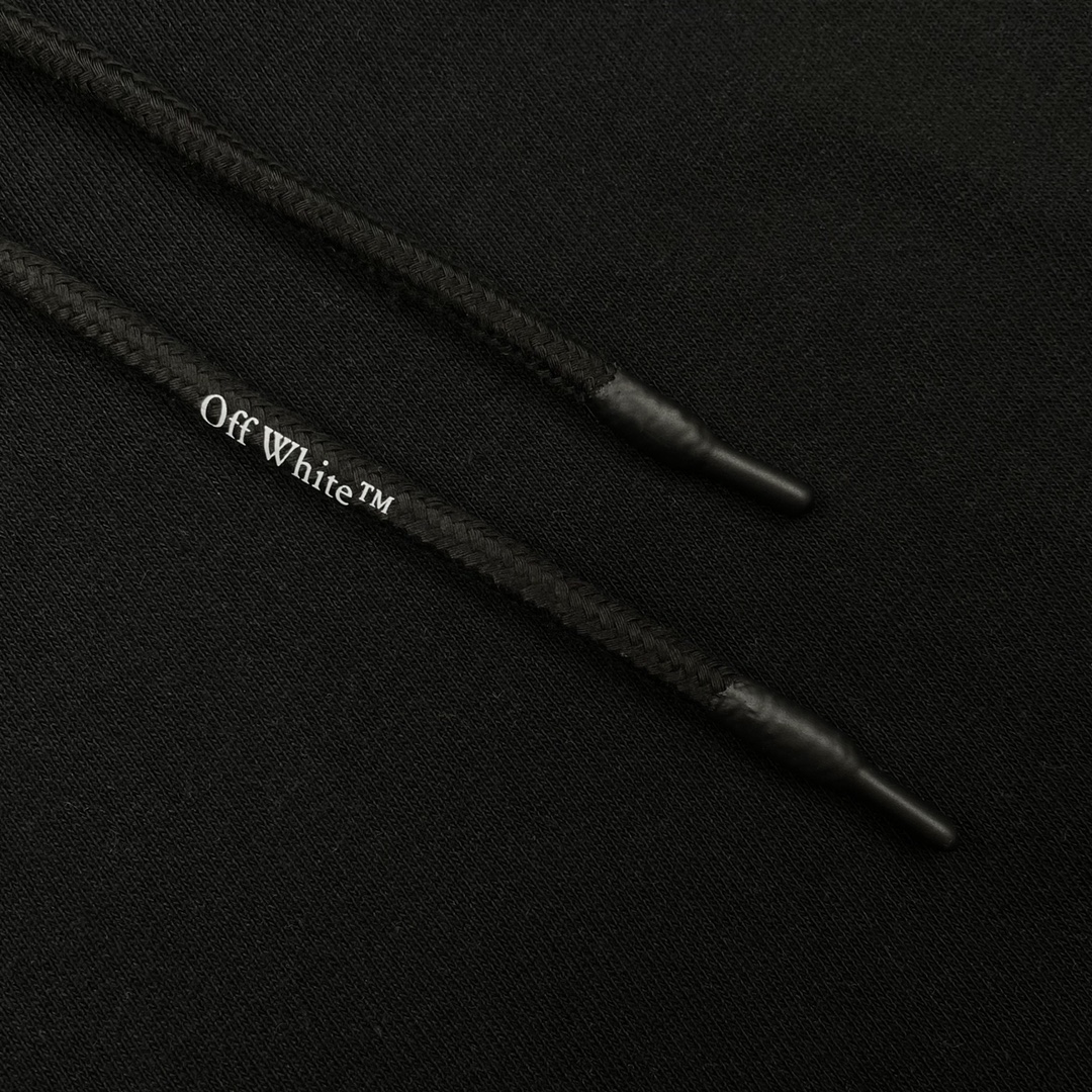  OFF-White OW  微标 印花  运动 长袖 连帽 外套夹克 秋冬季 拉链 卫衣 黑色  白色