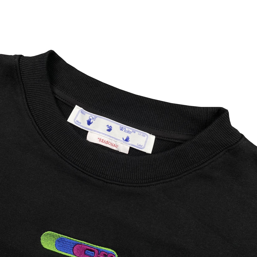  OFF-White OW  微标 印花  运动 长袖 连帽 外套夹克 秋冬季 拉链 卫衣 黑色  白色