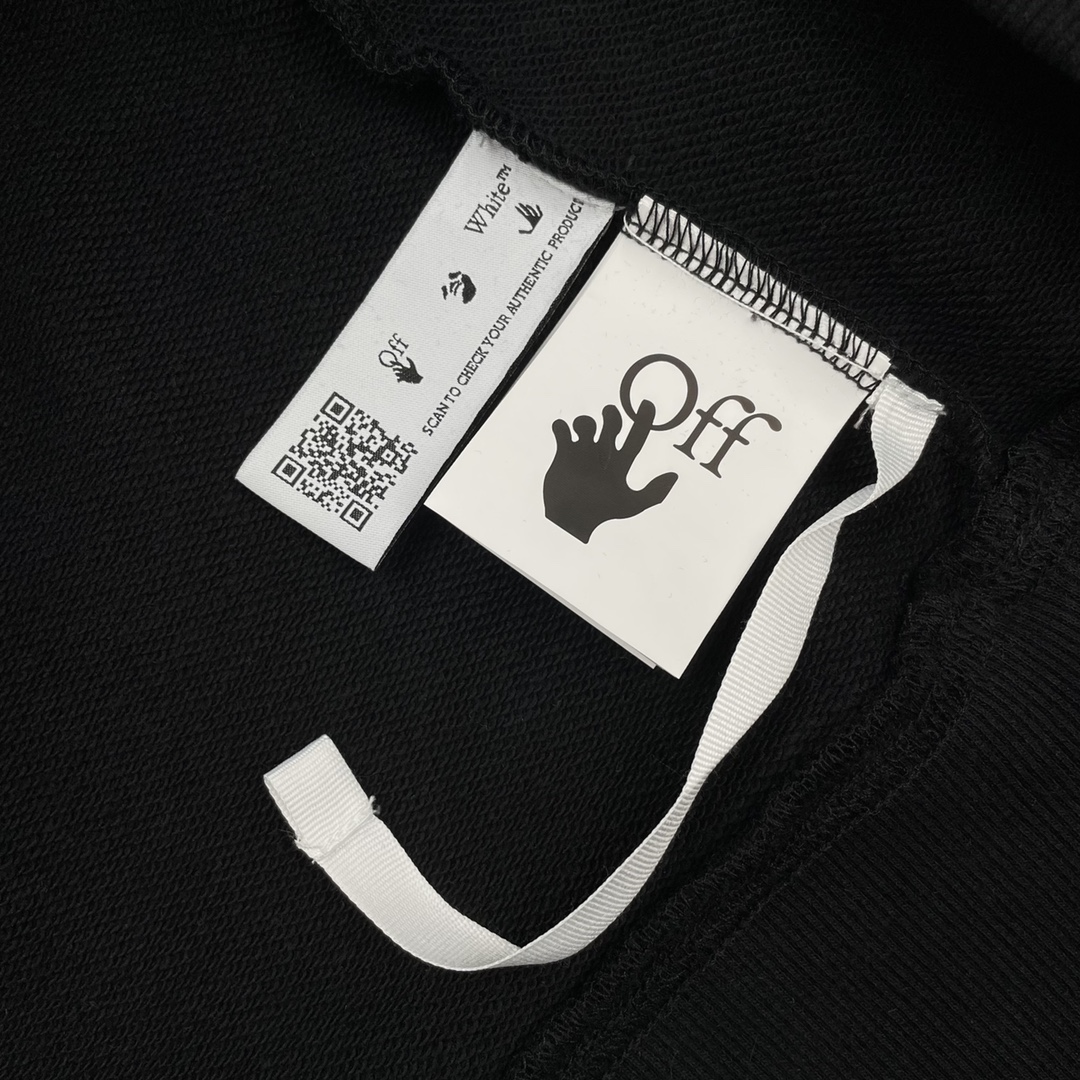 OFF-White OW  微标 印花  运动 长袖 连帽 外套夹克 秋冬季 拉链 卫衣 黑色  白色