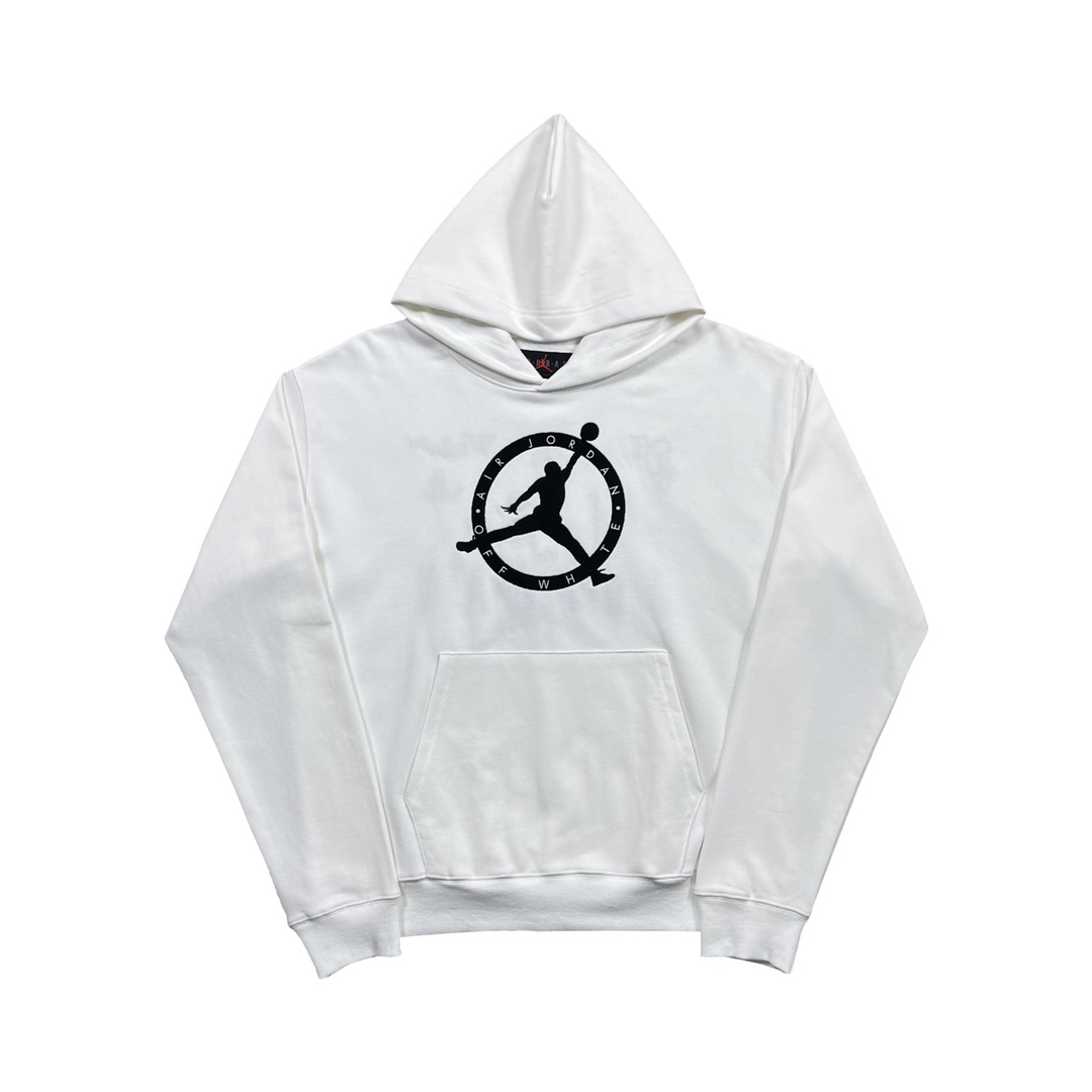  Jordan OFF-White OW FW21 联名  印花  运动 长袖 连帽 外套夹克 秋冬季 拉链 卫衣 白色 DM0060-054