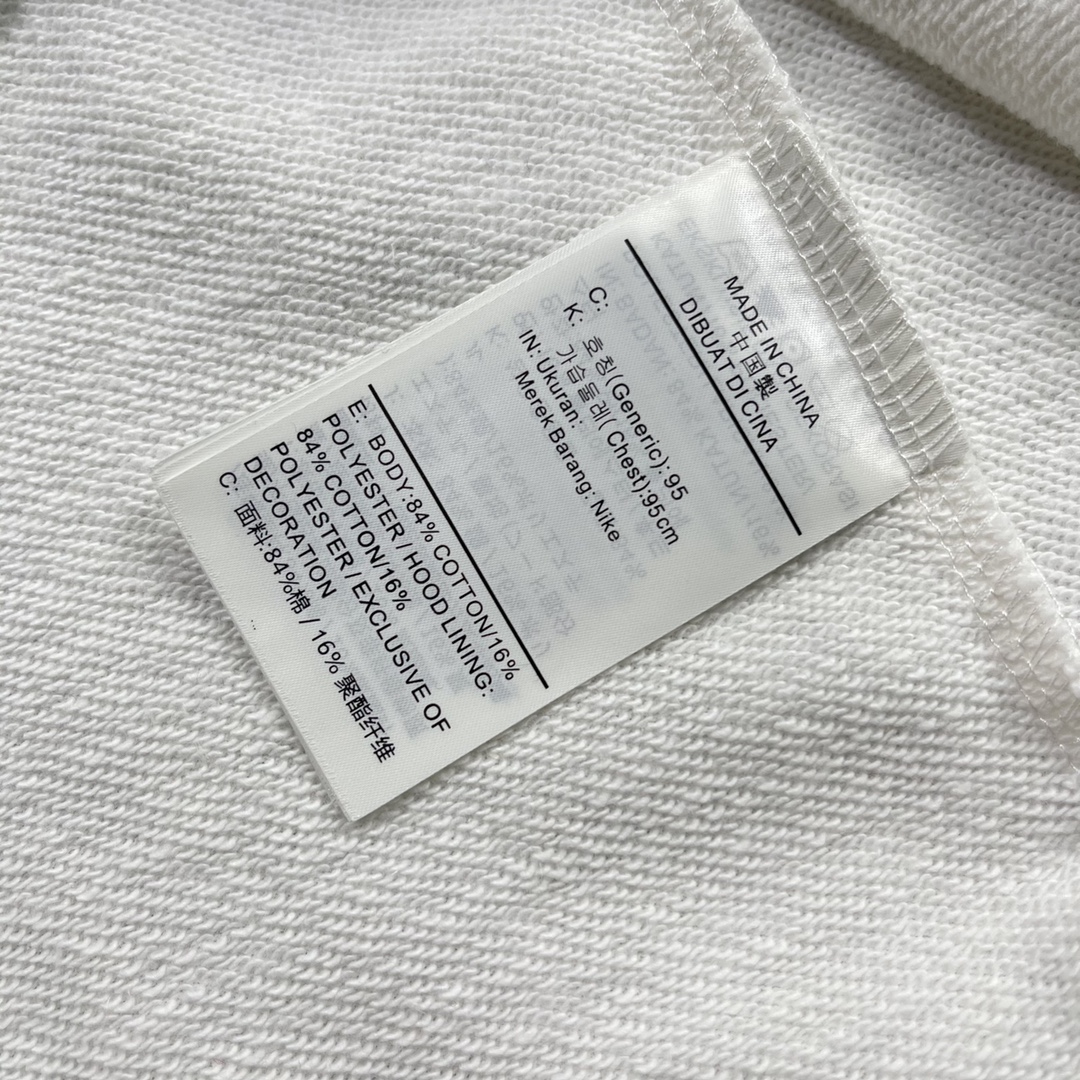  Jordan OFF-White OW FW21 联名  印花  运动 长袖 连帽 外套夹克 秋冬季 拉链 卫衣 白色 DM0060-054