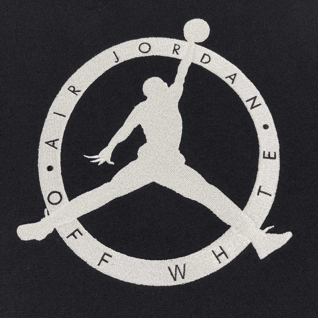   Jordan OFF-White OW FW21 联名  印花  运动 长袖 连帽 外套夹克 秋冬季 拉链 卫衣 黑色 DM0060-010