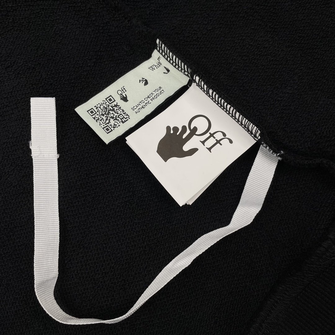  OFF-White OW FW21 渐变 微标 印花  运动 长袖 连帽 外套夹克 秋冬季 拉链 卫衣 黑色  OMBB037F21FLE0051084