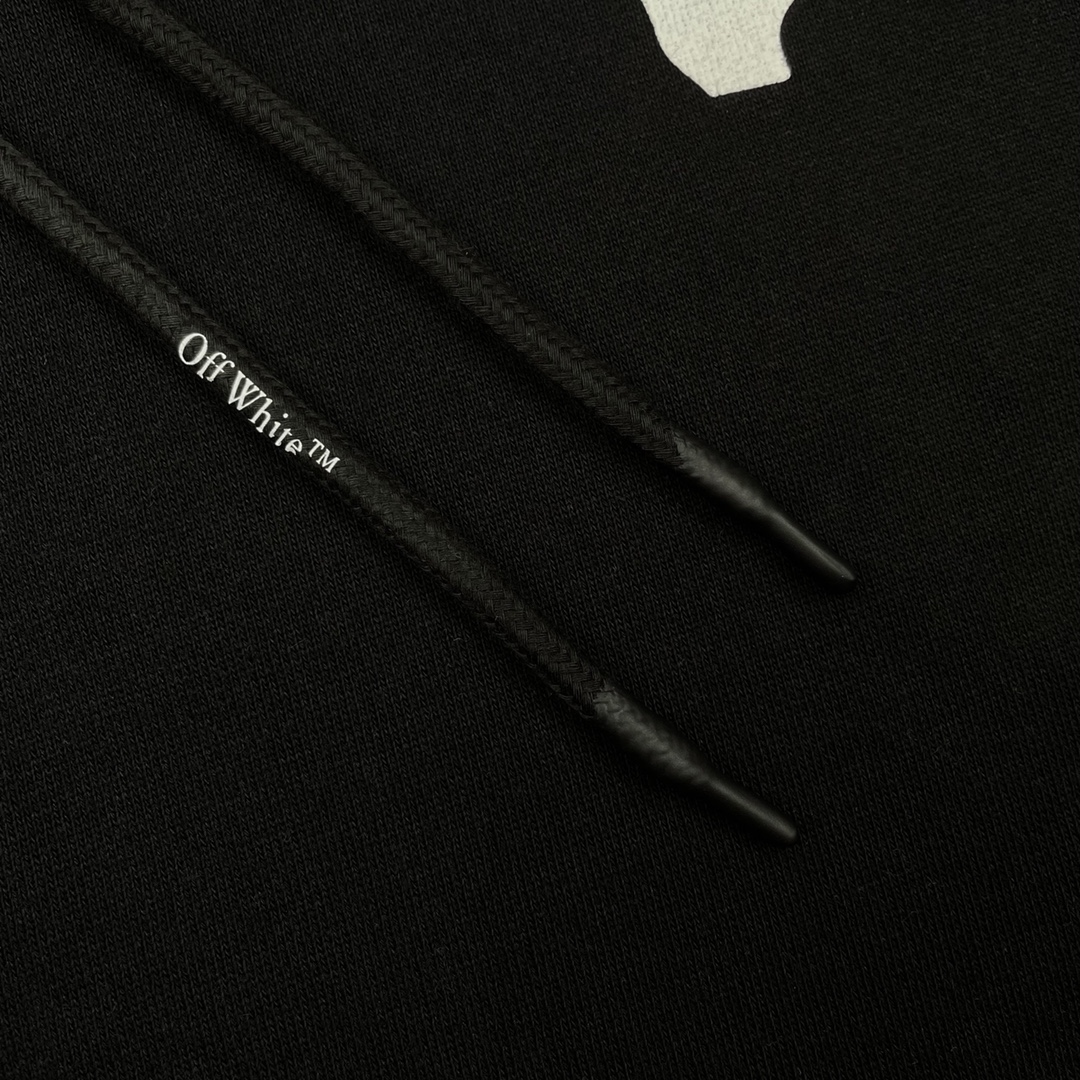  OFF-White OW FW21 渐变 微标 印花  运动 长袖 连帽 外套夹克 秋冬季 拉链 卫衣 黑色  OMBB037F21FLE0051084