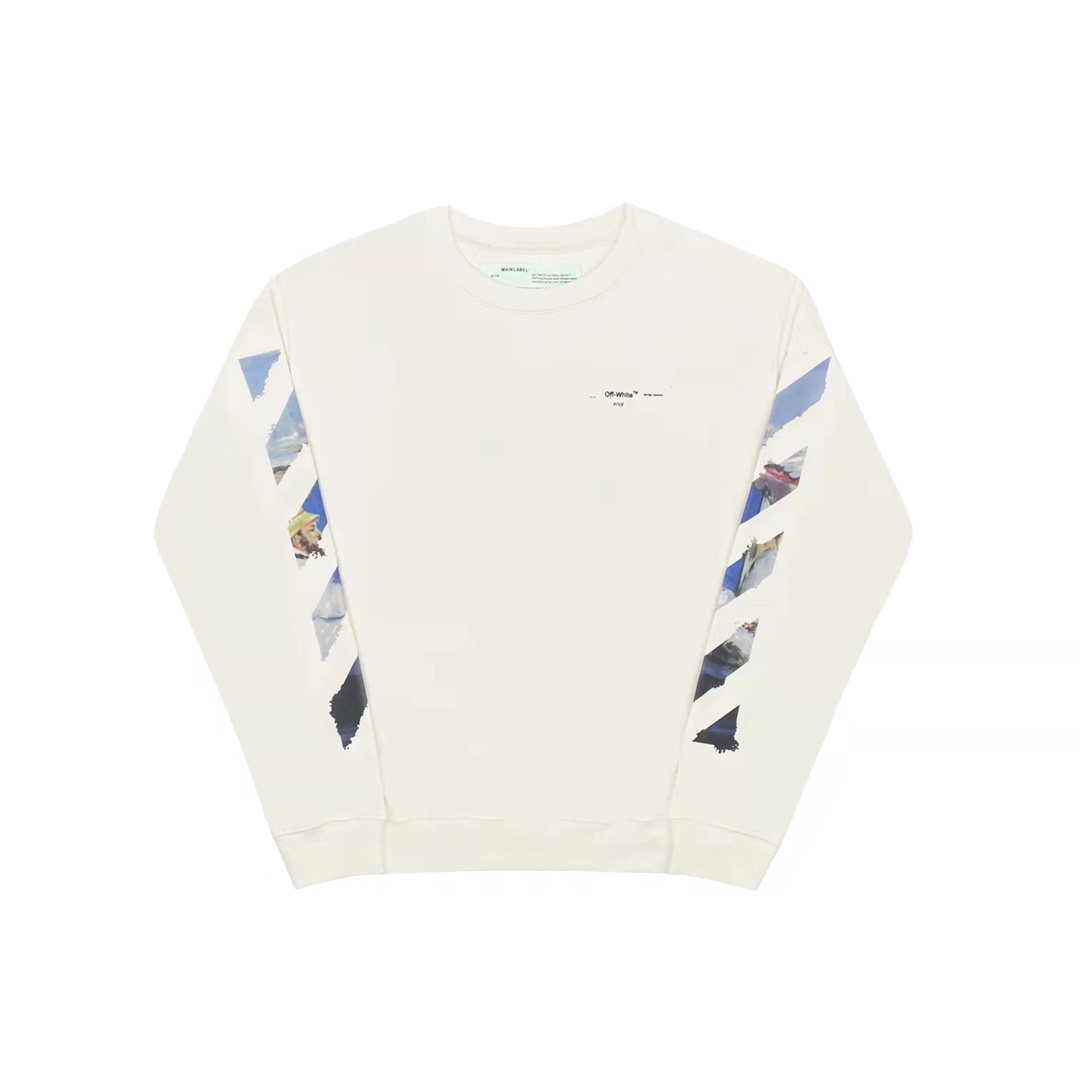  OFF-White OW  圆领 拉链   印花  运动 长袖 连帽 外套夹克 秋冬季 拉链 卫衣 黑色  白色