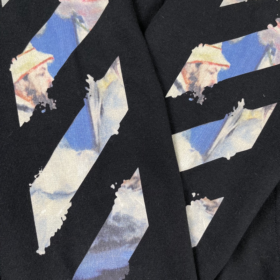  OFF-White OW  圆领 拉链   印花  运动 长袖 连帽 外套夹克 秋冬季 拉链 卫衣 黑色  白色