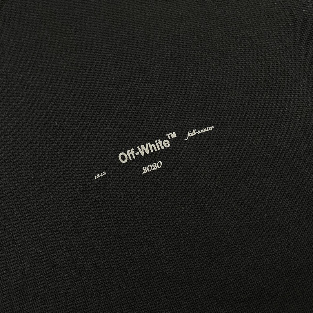  OFF-White OW  微标 印花  运动 长袖 连帽 外套夹克 秋冬季 拉链 卫衣 黑色 OMBB034E19E300031091