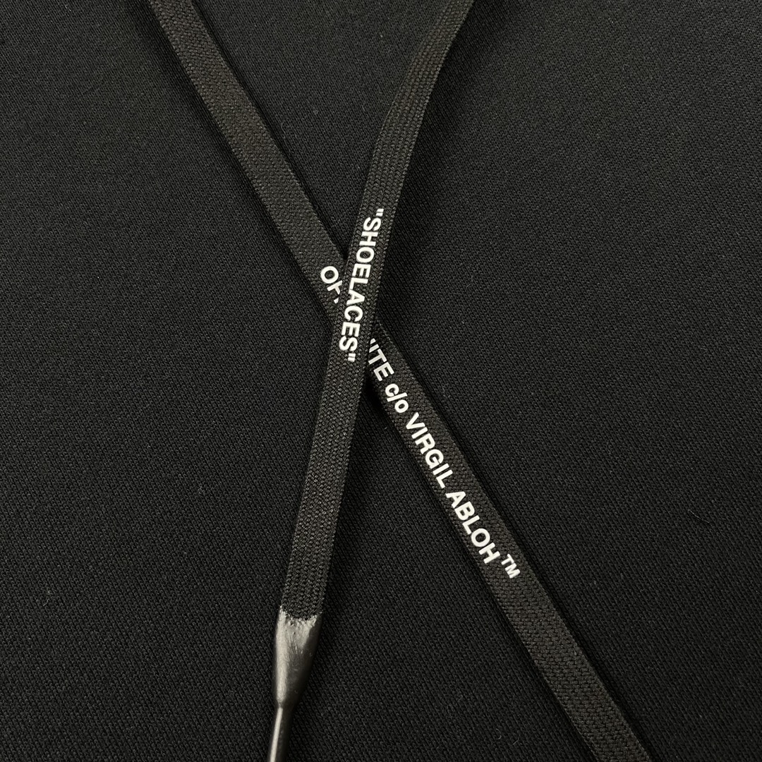  OFF-White OW  微标 印花  运动 长袖 连帽 外套夹克 秋冬季 拉链 卫衣 黑色 OMBB034E19E300031091