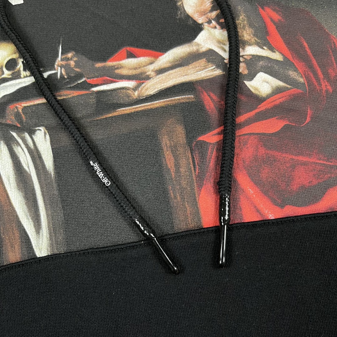  OFF-White OW SS21  微标 印花  运动 长袖 连帽 外套夹克 秋冬季 拉链 卫衣 黑色 OMBB037R21FLE0021025