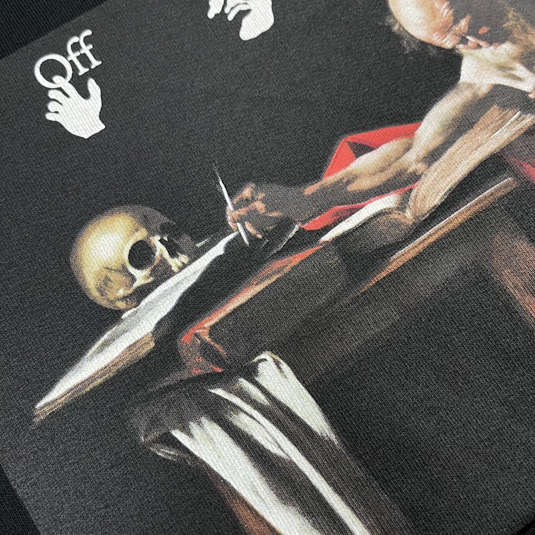  OFF-White OW SS21  微标 印花  运动 长袖 连帽 外套夹克 秋冬季 拉链 卫衣 黑色 OMBB037R21FLE0021025