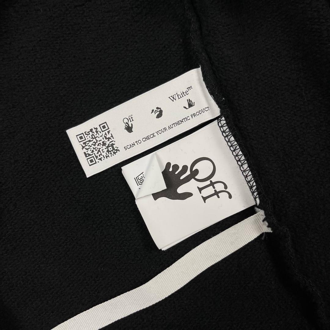  OFF-White OW SS21  微标 印花  运动 长袖 连帽 外套夹克 秋冬季 拉链 卫衣 黑色 OMBB037R21FLE0021025