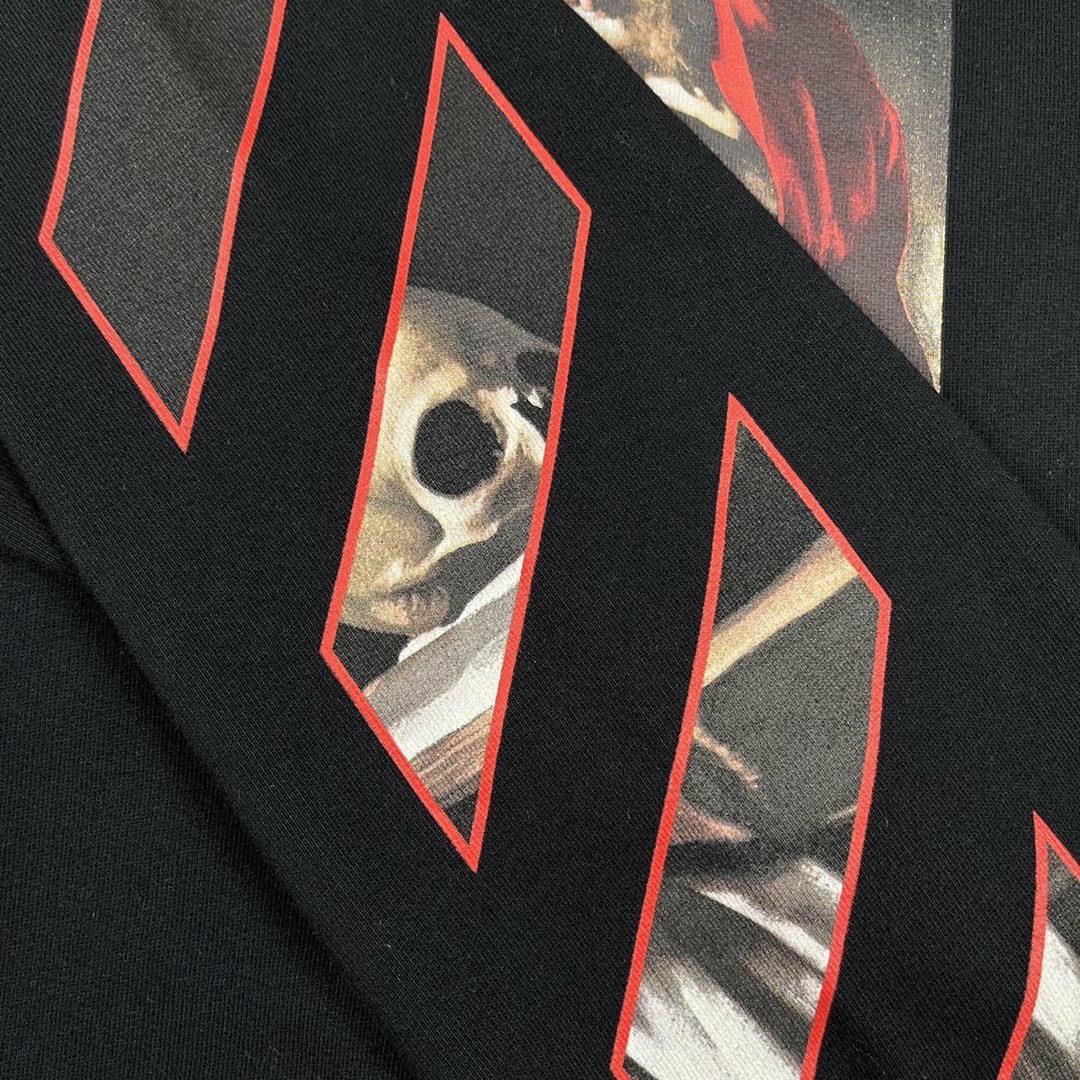  OFF-White OW SS21  微标 印花  运动 长袖 连帽 外套夹克 秋冬季 拉链 卫衣 黑色 OMBB037R21FLE0021025