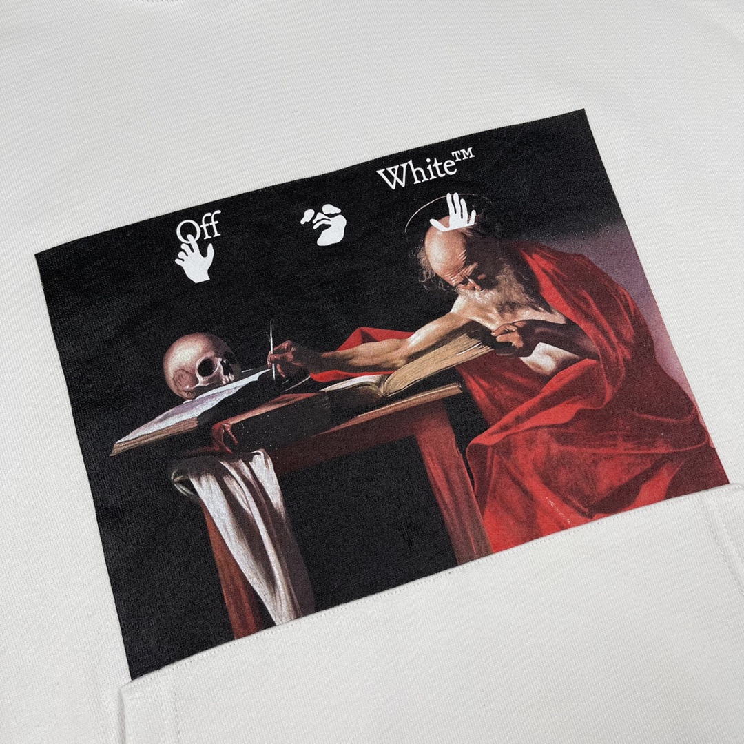   OFF-White OW SS21  微标 印花  运动 长袖 连帽 外套夹克 秋冬季 拉链 卫衣 白色 OMBB037R21FLE0020125