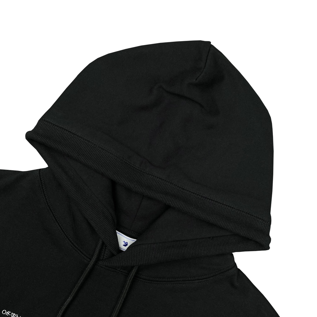   OFF-White OW FW21  微标 印花  运动 长袖 连帽 外套夹克 秋冬季 拉链 卫衣 黑色 OMBB073F21FLE0011084