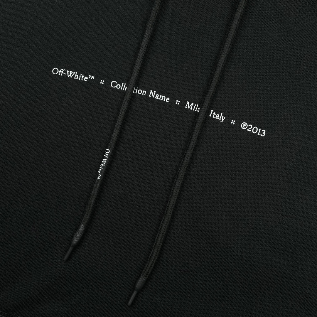   OFF-White OW FW21  微标 印花  运动 长袖 连帽 外套夹克 秋冬季 拉链 卫衣 黑色 OMBB073F21FLE0011084
