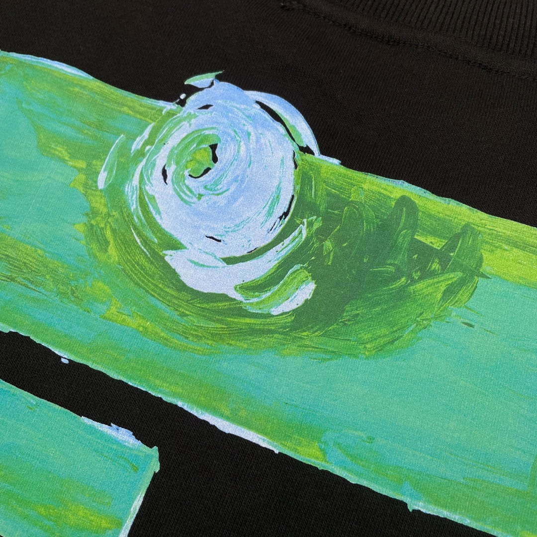   OFF-White OW FW21  圆领 微标 印花  运动 长袖 连帽 外套夹克 秋冬季 拉链 卫衣 黑色 OMBA054F21FLE0081084