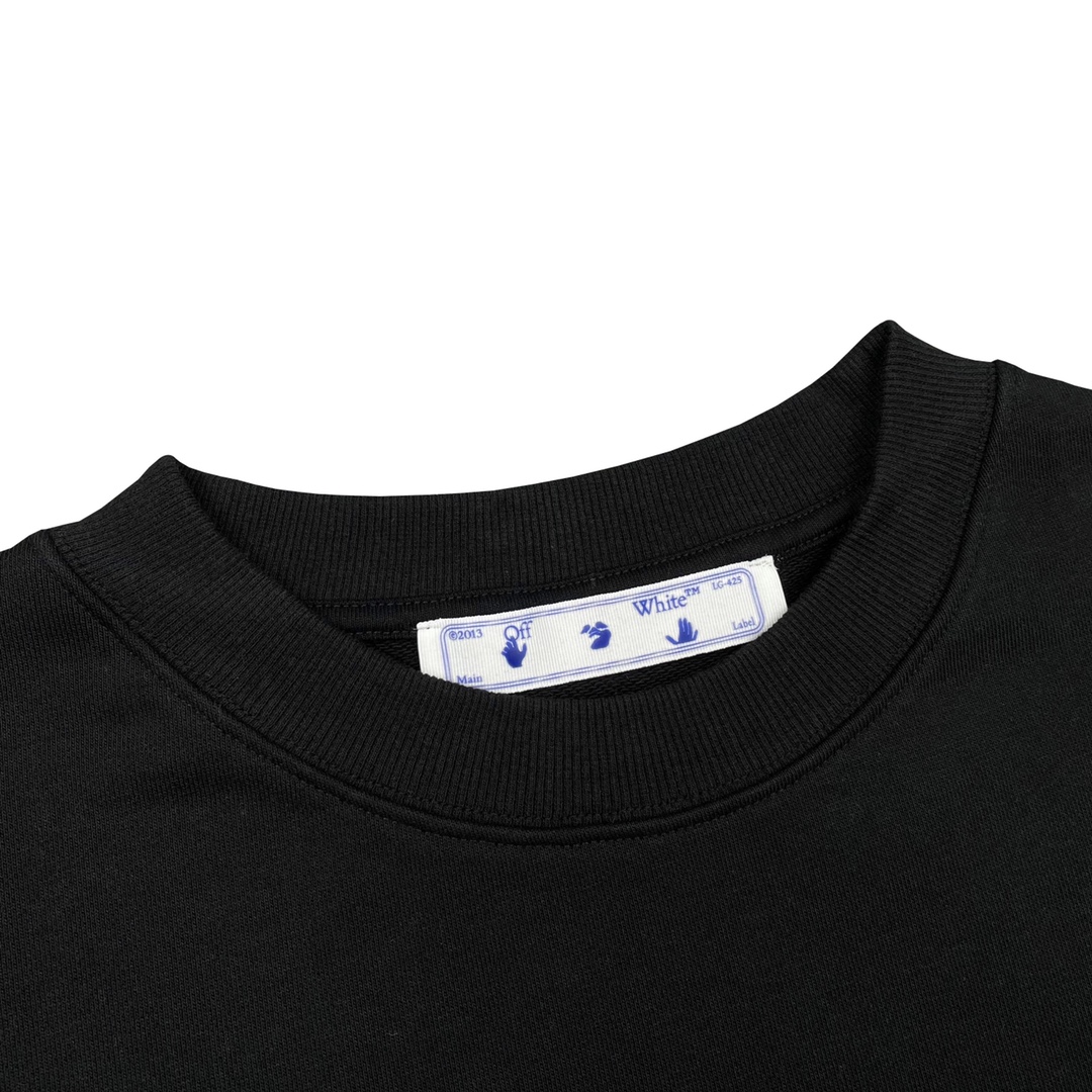   OFF-White OW FW21  圆领 微标 印花  运动 长袖 连帽 外套夹克 秋冬季 拉链 卫衣 黑色 OMBA054F21FLE0081084