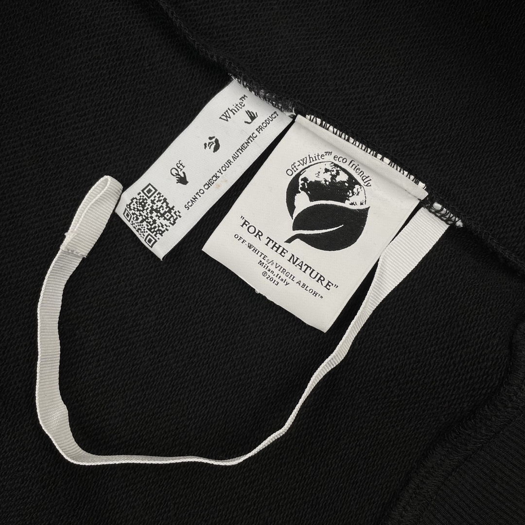   OFF-White OW FW21  圆领 微标 印花  运动 长袖 连帽 外套夹克 秋冬季 拉链 卫衣 黑色 OMBA054F21FLE0081084