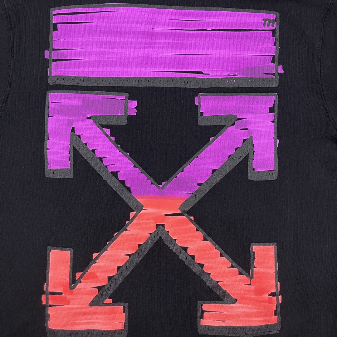   OFF-White OW   微标 印花  运动 长袖 连帽 外套夹克 秋冬季 拉链 卫衣 黑色  