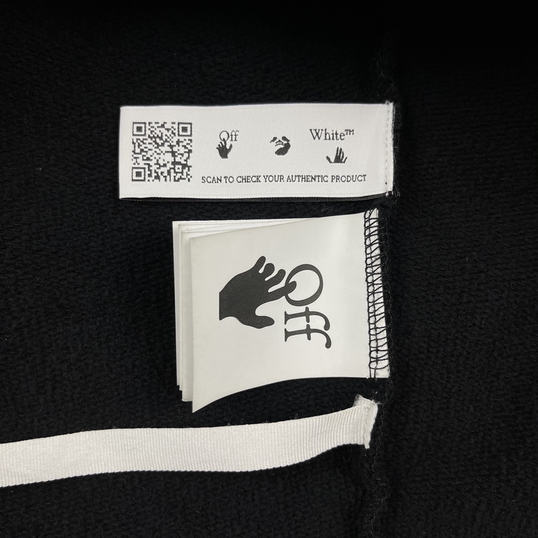   OFF-White OW   微标 印花  运动 长袖 连帽 外套夹克 秋冬季 拉链 卫衣 黑色  