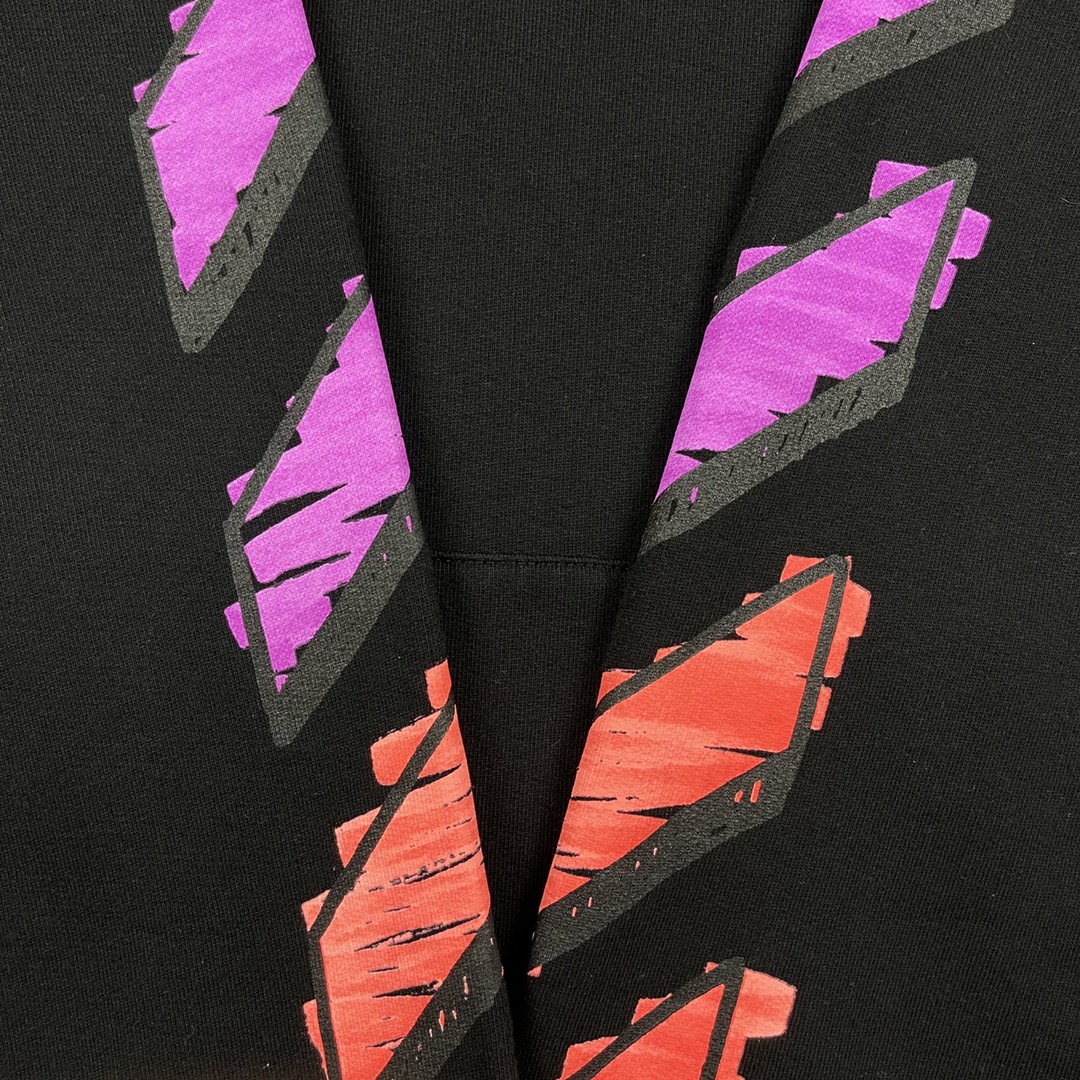   OFF-White OW   微标 印花  运动 长袖 连帽 外套夹克 秋冬季 拉链 卫衣 黑色  