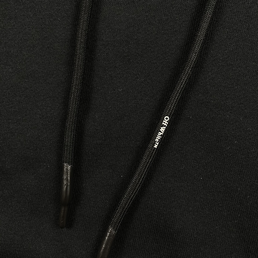  OFF-White OW   微标 印花  运动 长袖 连帽 外套夹克 秋冬季 拉链 卫衣 黑色  