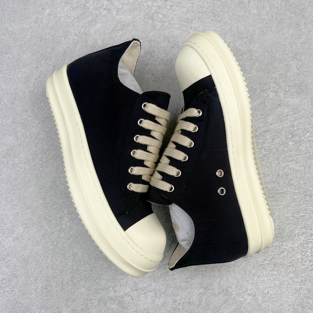 Rick Owens DRKSHDW RO 黑色 低筒 板鞋 休闲鞋 男鞋 女鞋 DU02B4802DQ-911 丝绸布料