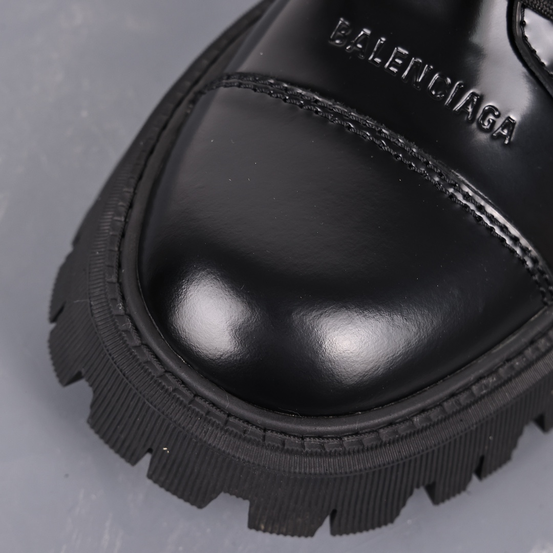   Balenciaga 巴黎世家 Tractor  光滑 小牛皮 德比鞋 皮鞋 增高 休闲鞋 男鞋 黑色 615697WA8E91000