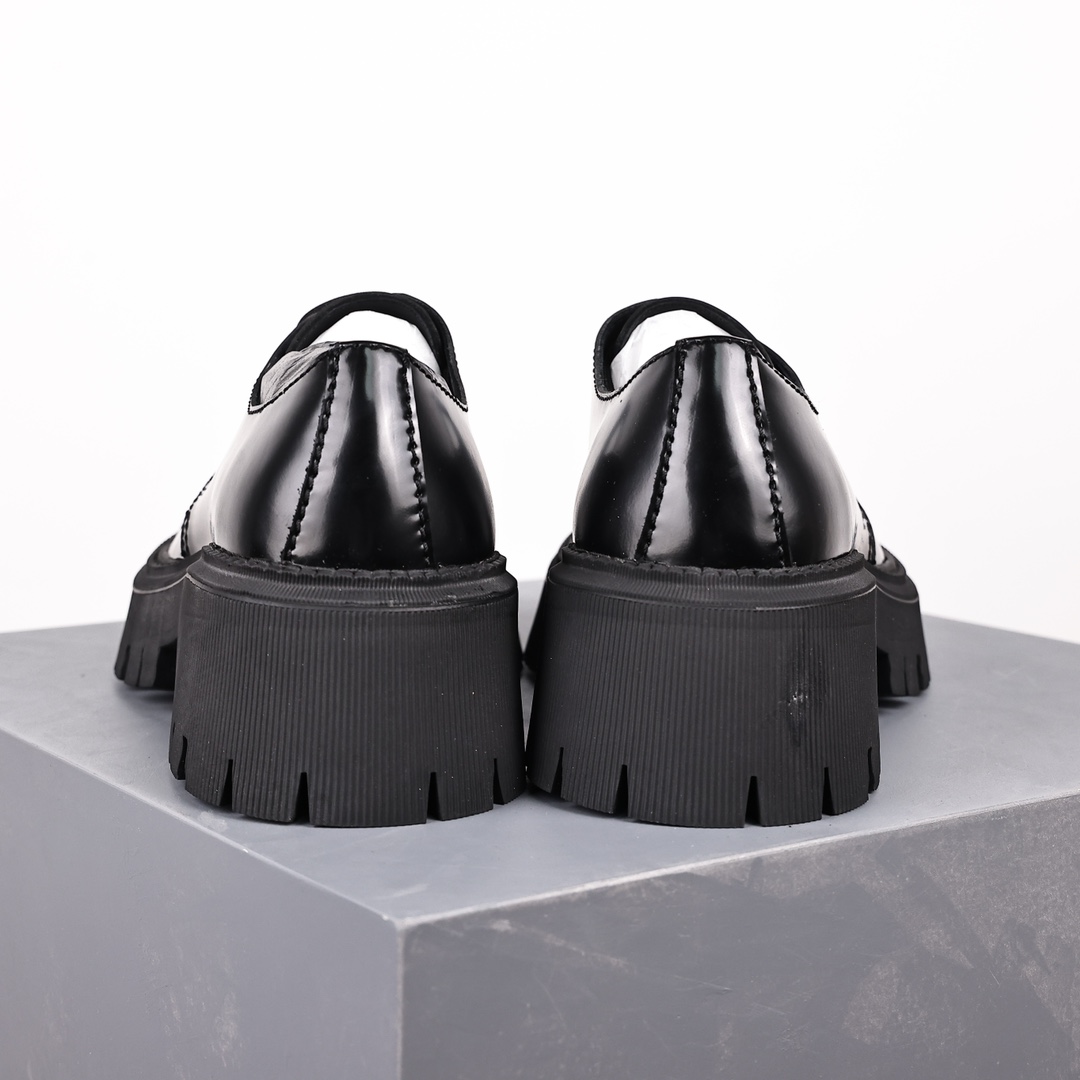   Balenciaga 巴黎世家 Tractor  光滑 小牛皮 德比鞋 皮鞋 增高 休闲鞋 男鞋 黑色 615697WA8E91000