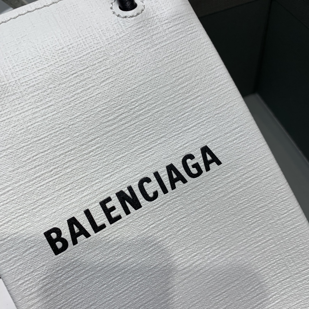  Balencia 巴黎世家  牛皮革 时尚 手机包 单肩包 斜跨 手提包 迷你 男女同款 白色 5938260AI2N9000
