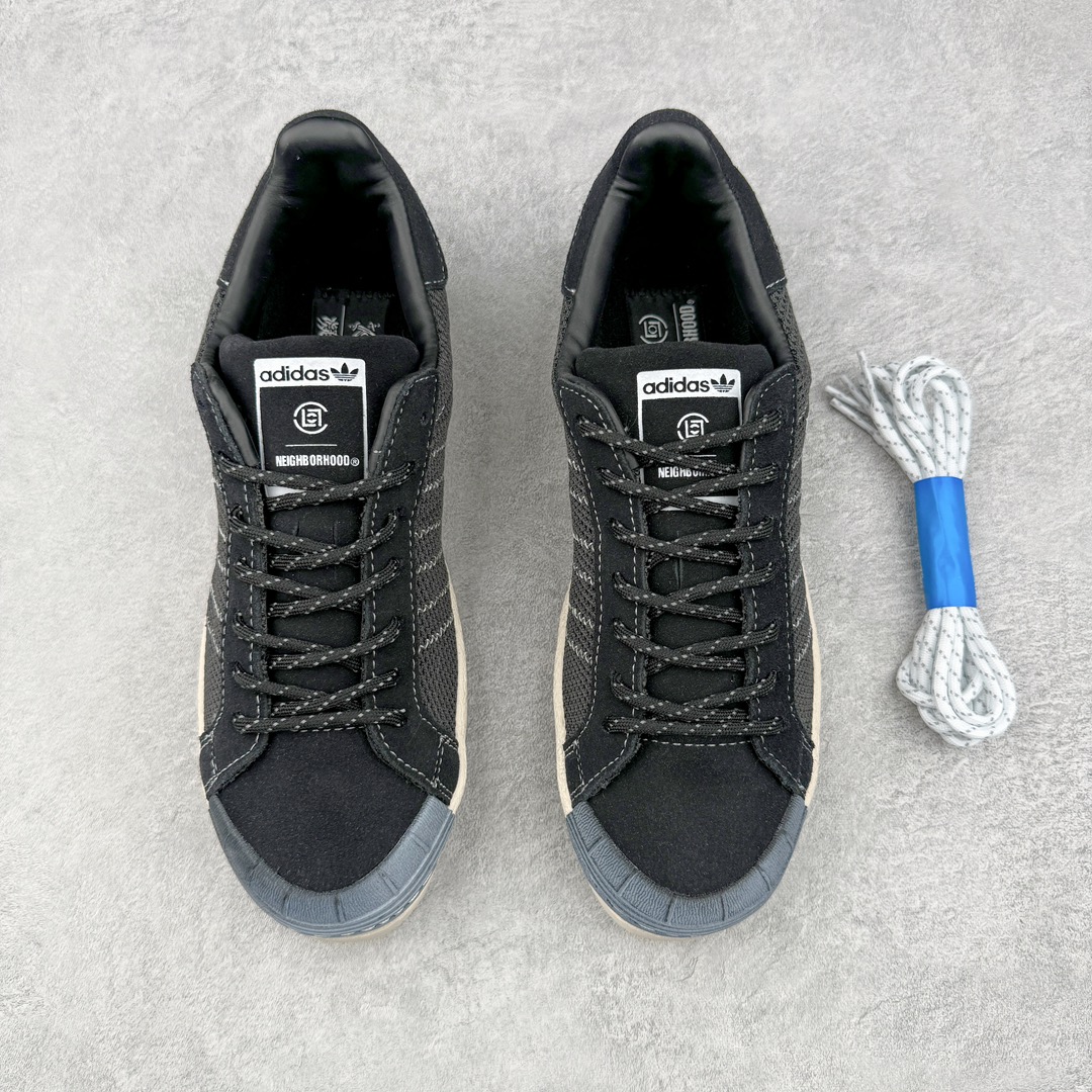  Neighborhood CLOT adidas  Superstar 低筒 复古板鞋 休闲鞋 男鞋 女鞋 凝结集团 黑色 IE8879
