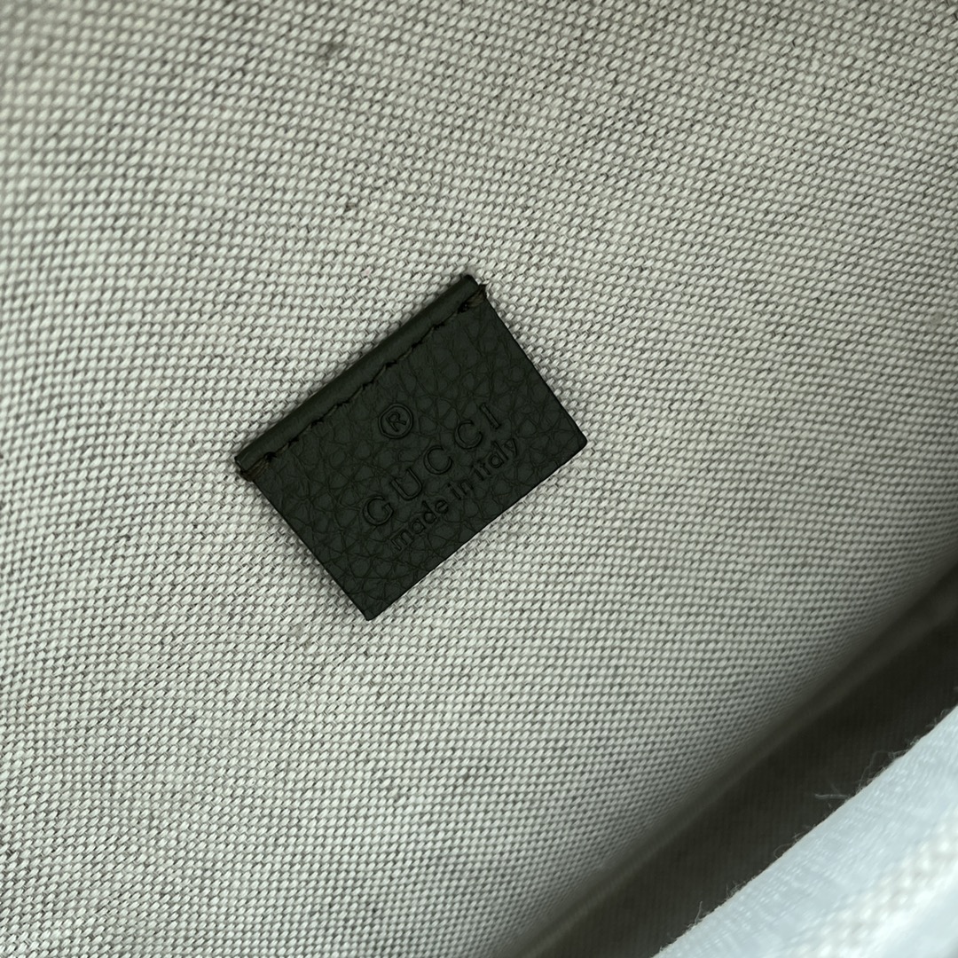  原厂皮 GUCCI 古驰 老花Logo压纹拉链 灰褐色 胸包 腰包 斜挎包 男女同款 墨绿色 645093-AABY7-3346